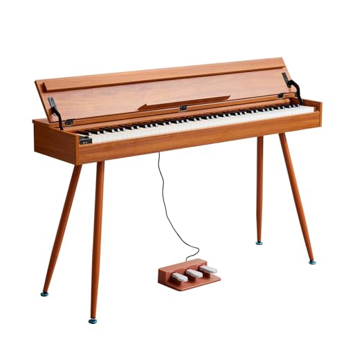 Digital Piano 88 Key Weighted Keyboard,Full-Size Desk Progressive Hammer-Action Electric Piano For Beginners, With Sheet Music Stand, Pedal,Power Adapter, Headphone Mode, Usb-Midi