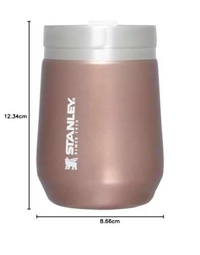 Stanley GO Everyday Wine Tumbler 10 oz | Press Fit Drink Through Lid | Beverage, Coffee, and Cocktail Cup | Insulated Stainless Steel Wine Glass | BPA-Free | Ash