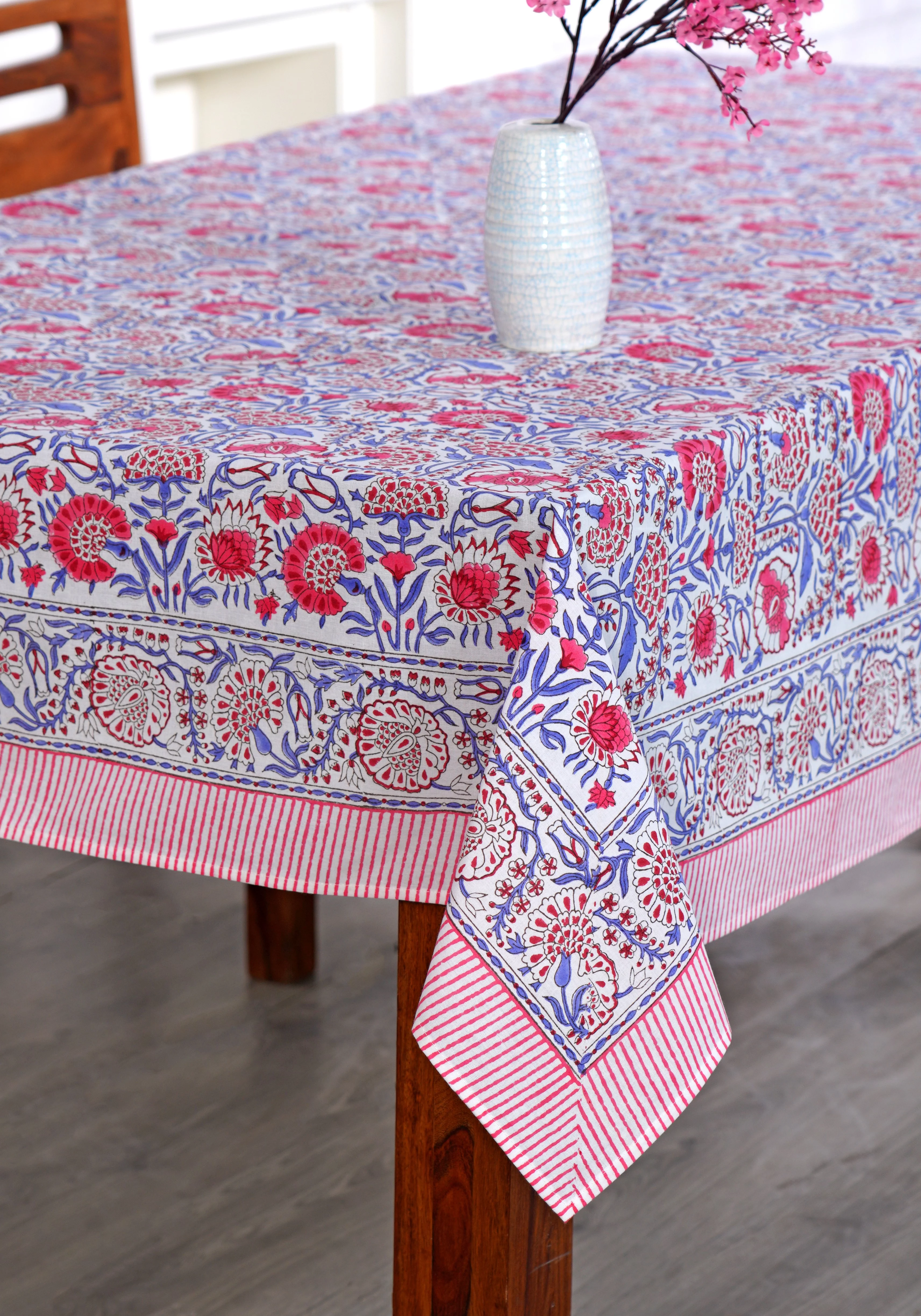 Ridhi 100% Cotton Hand Block Print Thanksgiving Tablecloth 60
