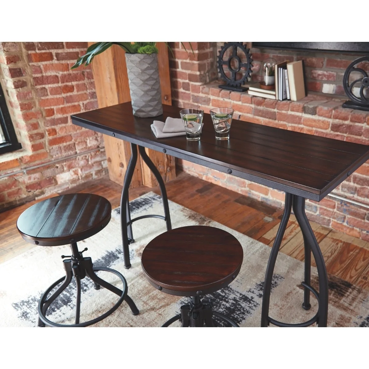 Signature Design by Ashley  Bambadjan Counter Height Table and Bar Stools 3-piece Set