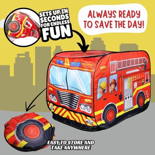 Pop Up Play Tent for Kids - My First Foldable Indoor & Outdoor Playhouse Vehicle Toys for Toddlers, Boys and Girls (Ice Cream Truck)