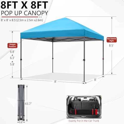 ABCCANOPY Pop Up Canopy - Outdoor Patio Portable Canopy Tent Heavy Duty for Backyard and Deck with 4 Sandbags(White, 10x10)