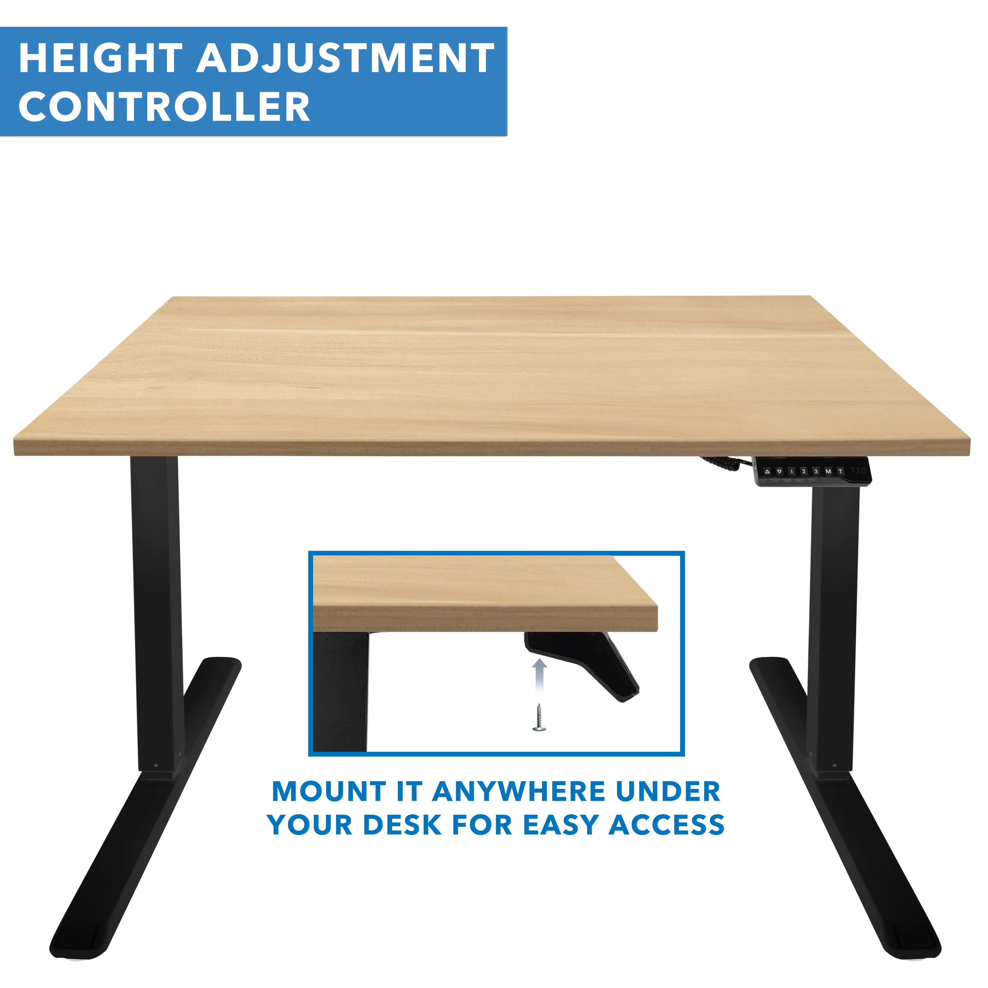 Mount-It! Electric Sit-Stand Desk with Tabletop, Maple, Ergonomic