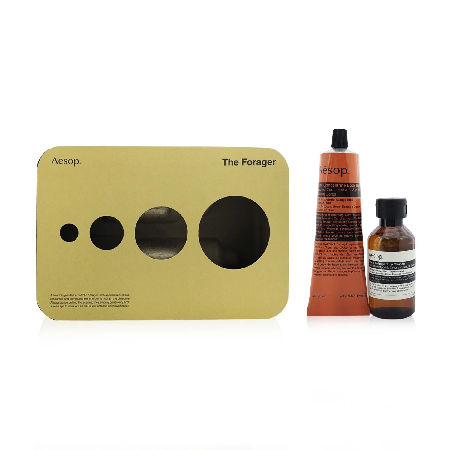 Aesop The Forager Rassembler: Citrus Melange Body Cleanser 100ml+ Rind Concentrate Body Balm 100ml  2pcs