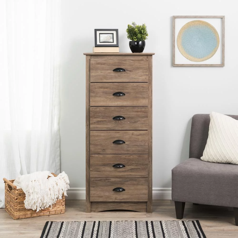 Prepac Salt Spring Coastal 6-Drawer Dresser, Drifted Gray