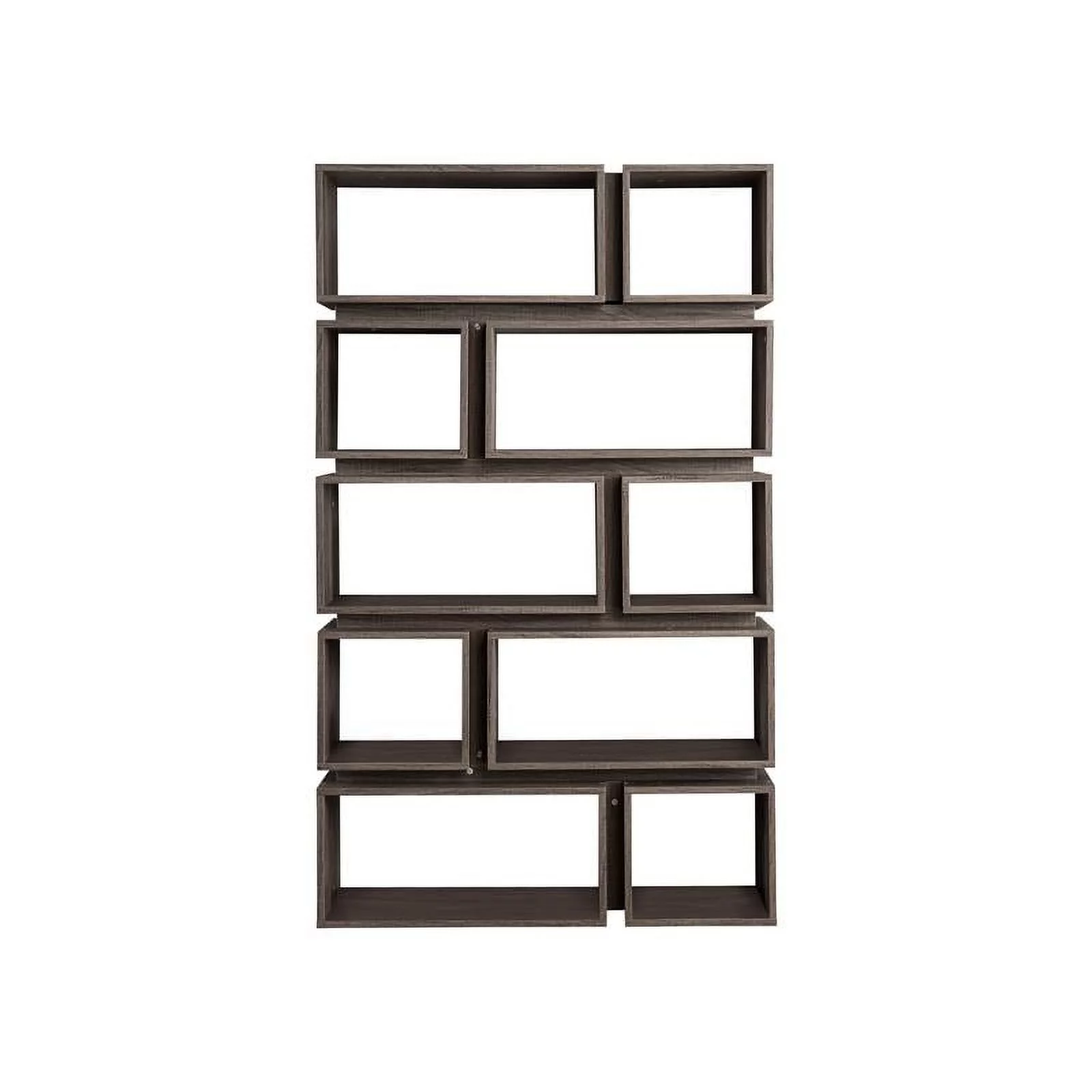 Furniture of America Ariana Wood Geometric Bookcase in Distressed Gray