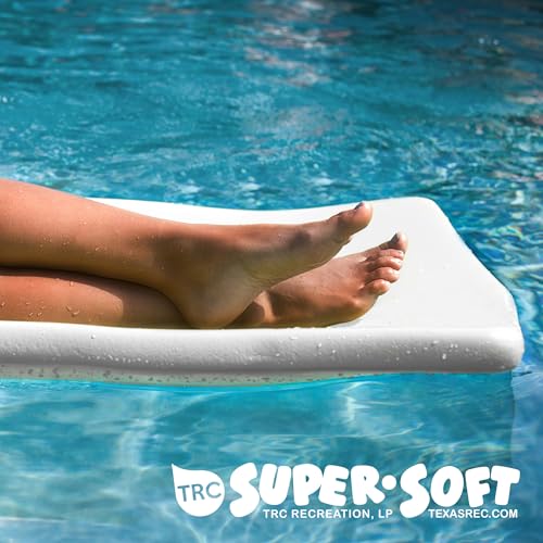 TRC Recreation Sunsation Vinyl Coated Foam Swimming Pool Float Mat Adult Lounger with Built-in Roll Pillow