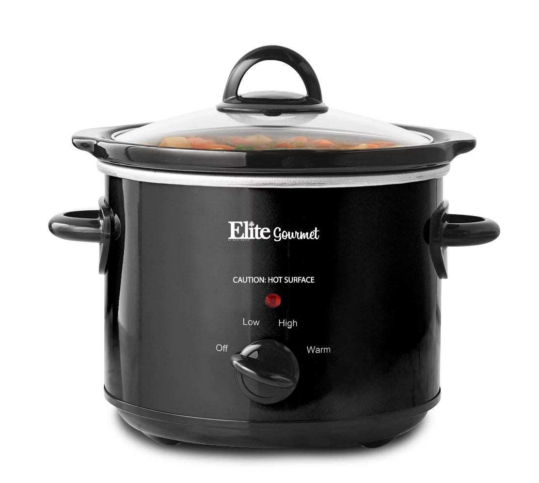 Elite Gourmet MST-350B 3-Quart Slow Cooker, Black