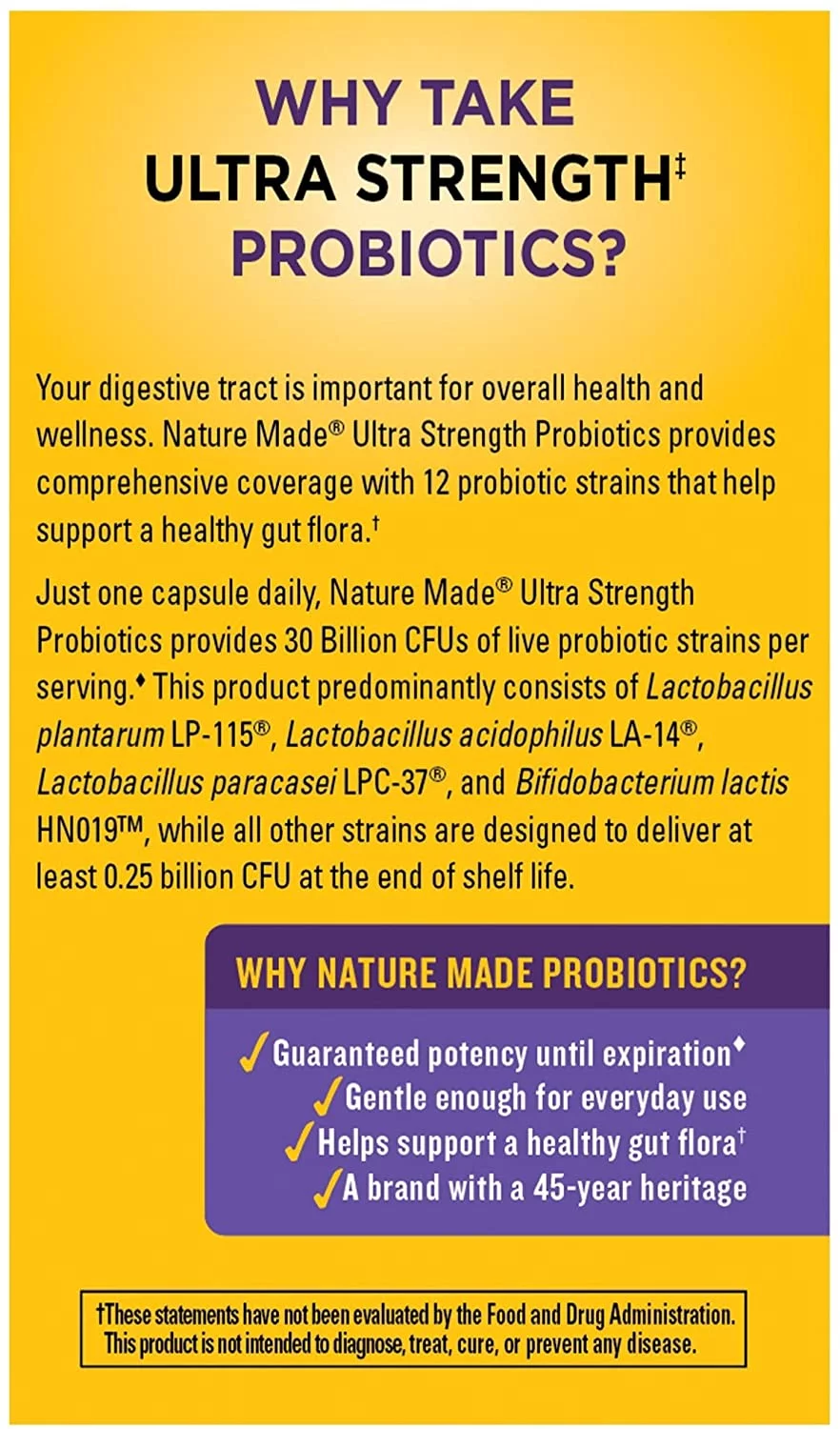 Nature Made Ultra Strength Probiotic Capsules, 25 ea (Pack of 6)