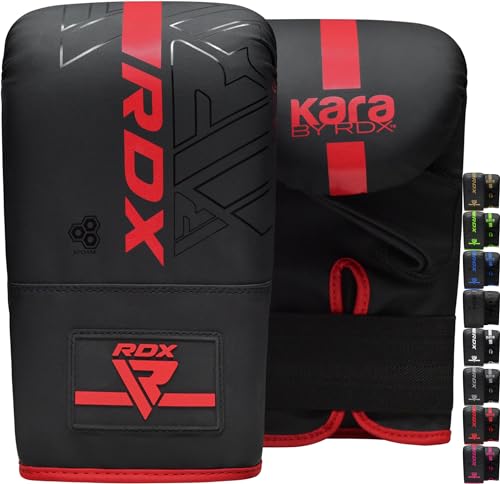 RDX Bag Gloves Boxing Punching Mitts, Maya Hide Leather, Padding, Ventilated Palm, MMA Heavy Punch Training, Muay Thai Kickboxing Focus Pads Double End Speed Ball Workout, Adult Men Women
