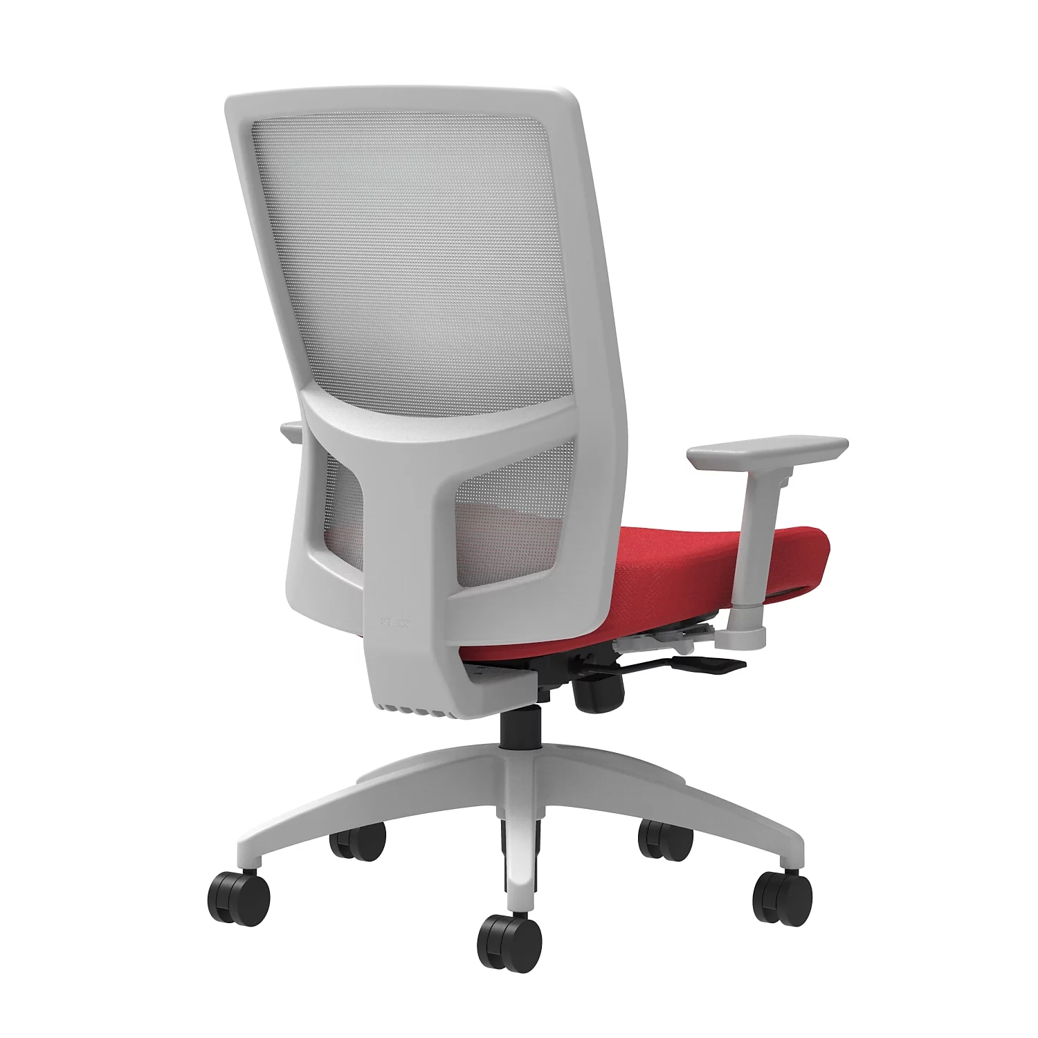 Union & Scale Workplace2.0 Fabric Task Chair Cherry Integrated Lumbar 2D Arms Synchro-Tilt with Seat