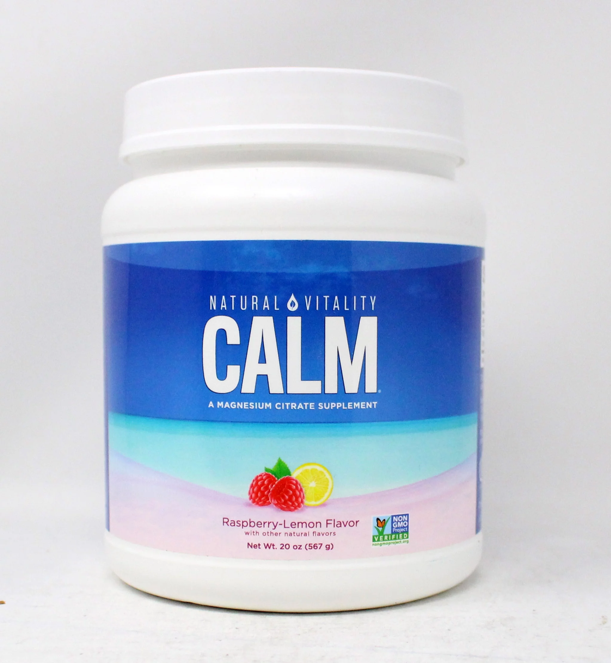 Natural Vitality Calm A Magnesium Citrate Supplement Raspberry-Lemon 20 Ounce