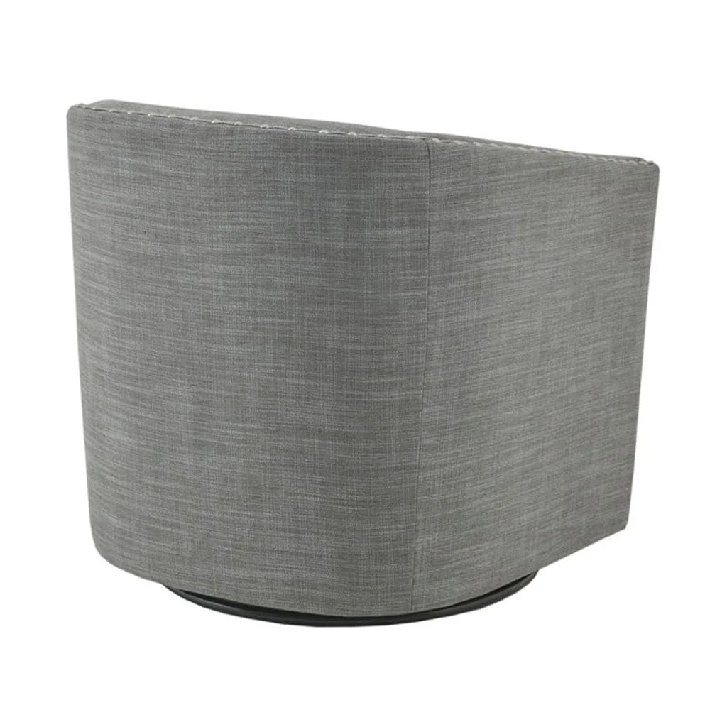 Gracie Mills Leyla Upholstered Barrel Swivel Chair with Black Metal Base - GRACE-8250