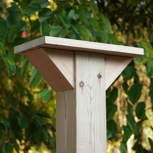Outdoor Little Library Mount Stable Wood Book Storage Box Bracket, Slip It on Your 4x4 Post, Perfect Stand for Outside Lending Library Box Birdhouse, Mailbox