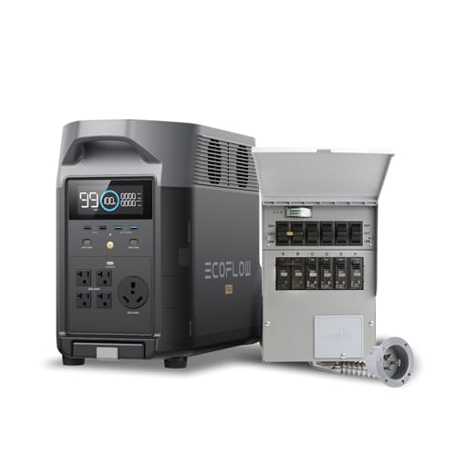 EF ECOFLOW Portable Power Station 3600Wh DELTA Pro, 120V AC Outlets x 5, 3600W, 2.7H Fast Charge, Lifepo4 Power Station, Solar Generator for Home Use, Power Outage, Camping, RV, Emergencies