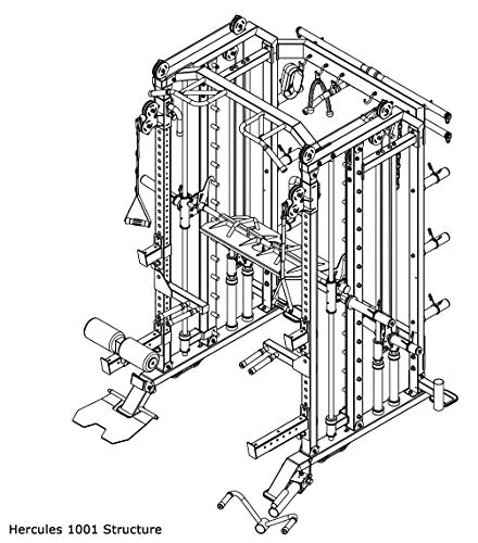 MiM USA Hercules EX Commercial All in One Gym Machine w/400 lb Weight Stack Jammer Arms Adj Bench Leg Press Leg Extension Arm Curl LAT Seat Complete Attachment