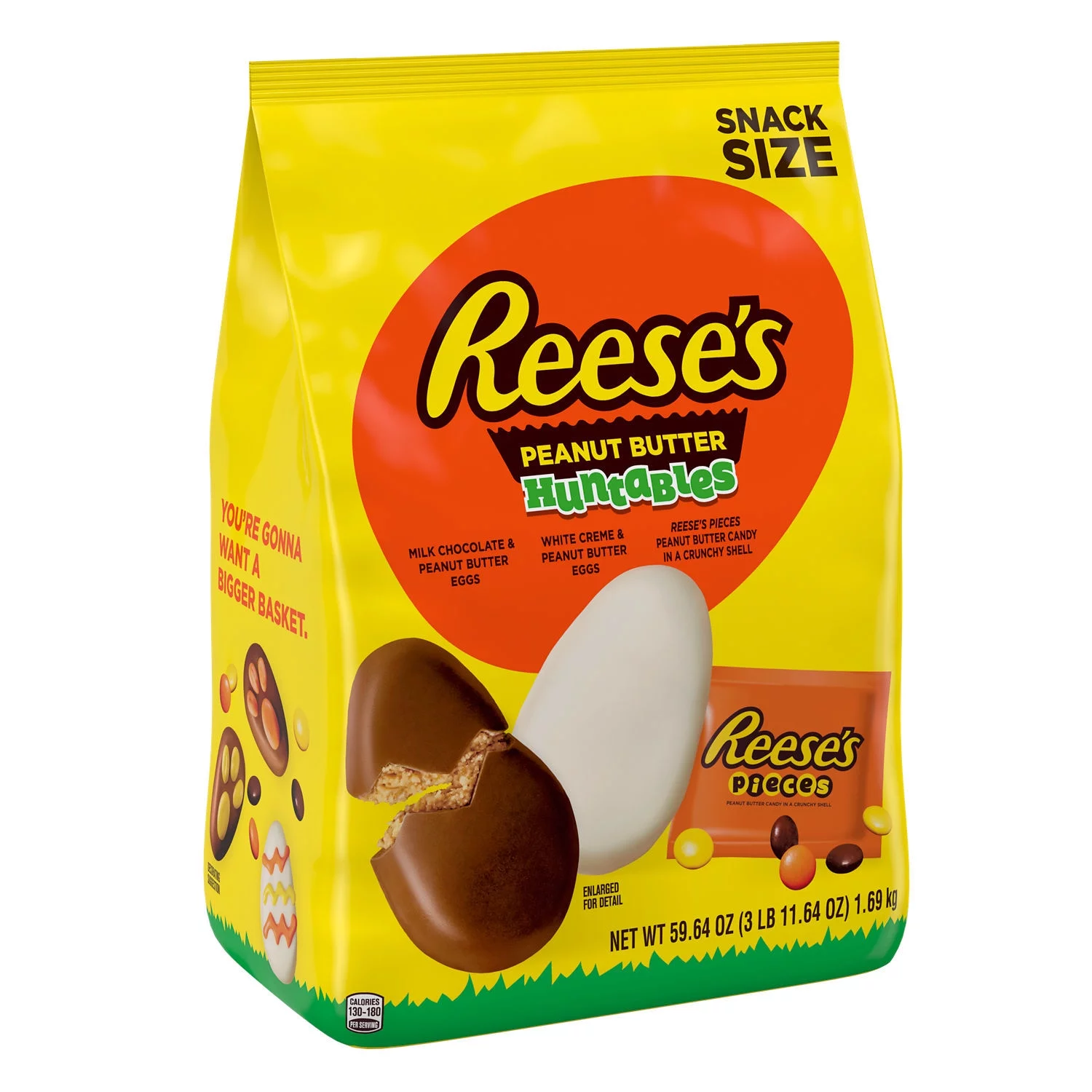 Reese's Assorted Flavored Snack Size Peanut Butter Easter Candy, Bulk Variety Bag 59.64 oz