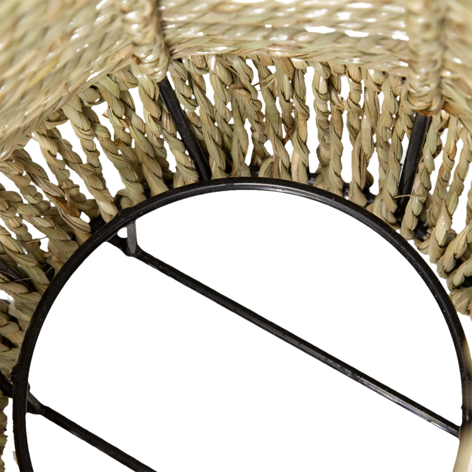 CC Home Furnishings Seagrass Rope Wrapped Candle Lantern - 10.25