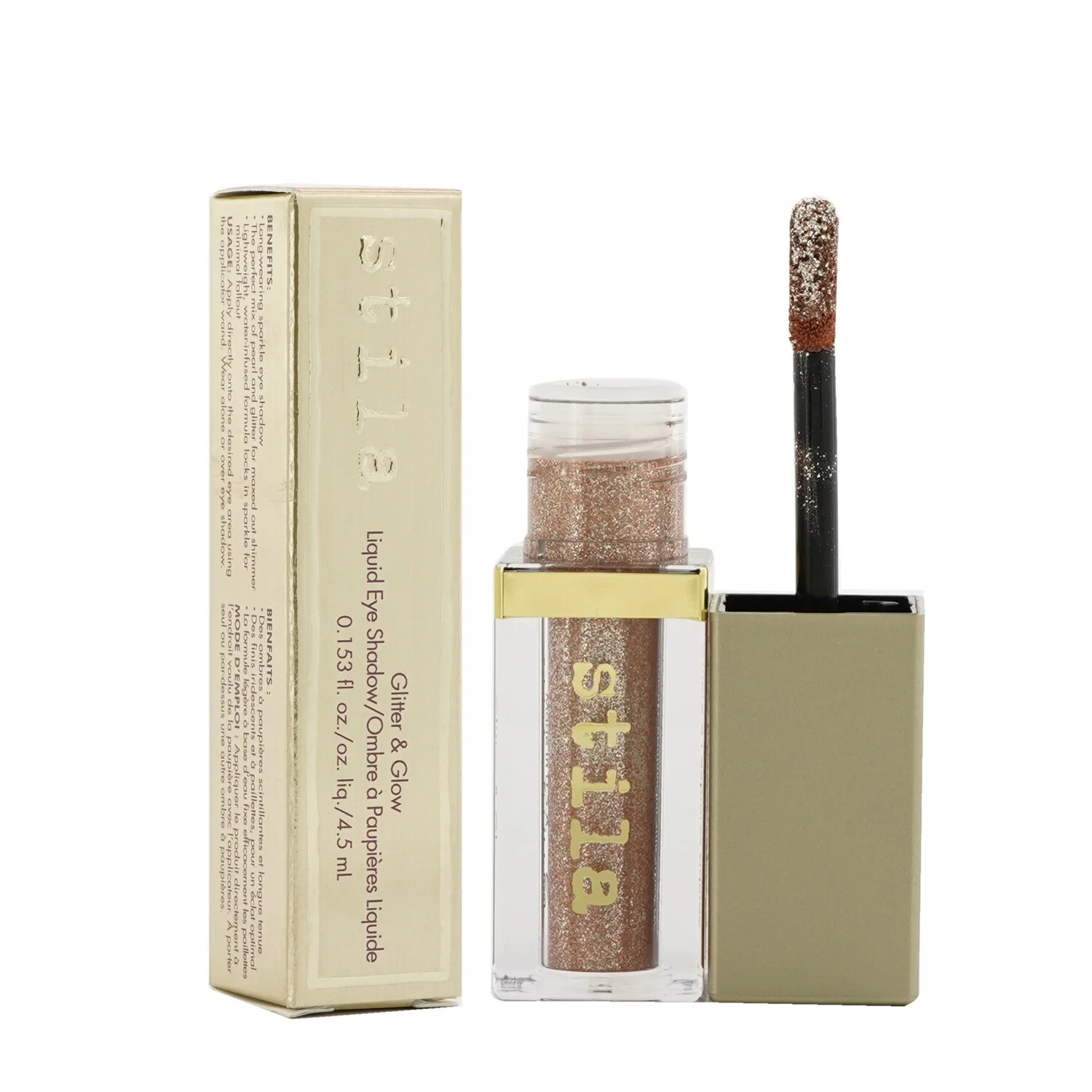 Stila Magnificent Metals Glitter & Glow Liquid Eye Shadow - # Kitten Karma (Champagne With Silver And Copper Sparkle)  4.5ml/0.153oz
