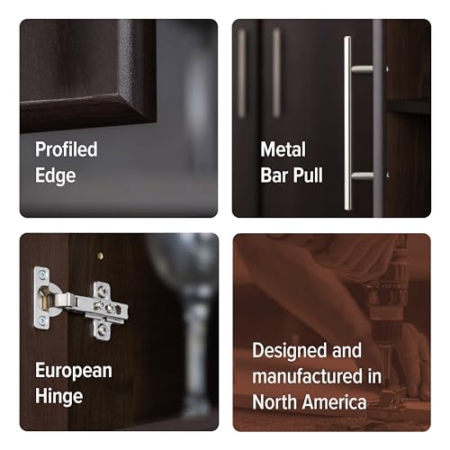 Prepac Elite 16 inch Stackable Wall Cabinet, Black