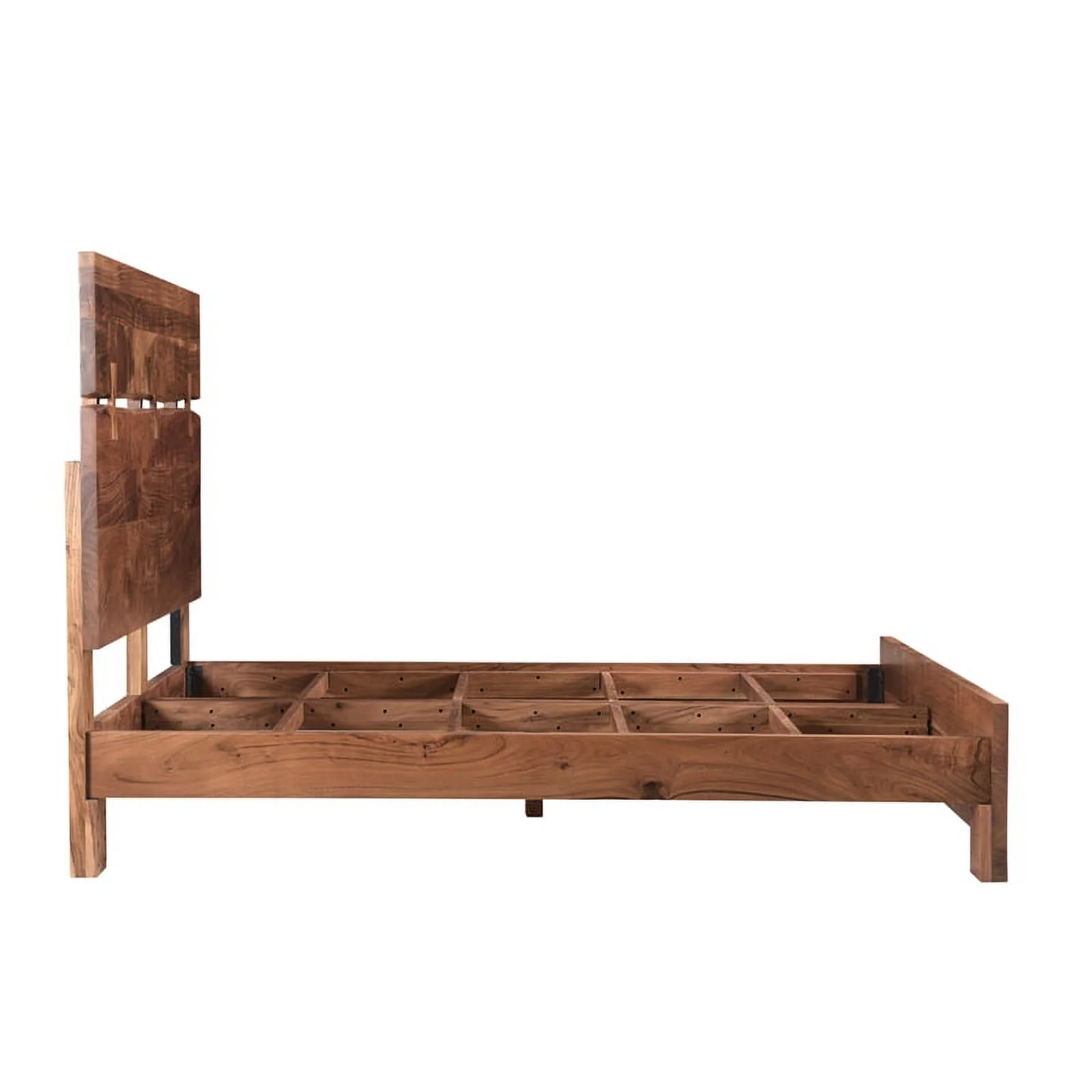 Taran Designs Harper Live Edge Solid Wood Queen Panel Bed in Brown