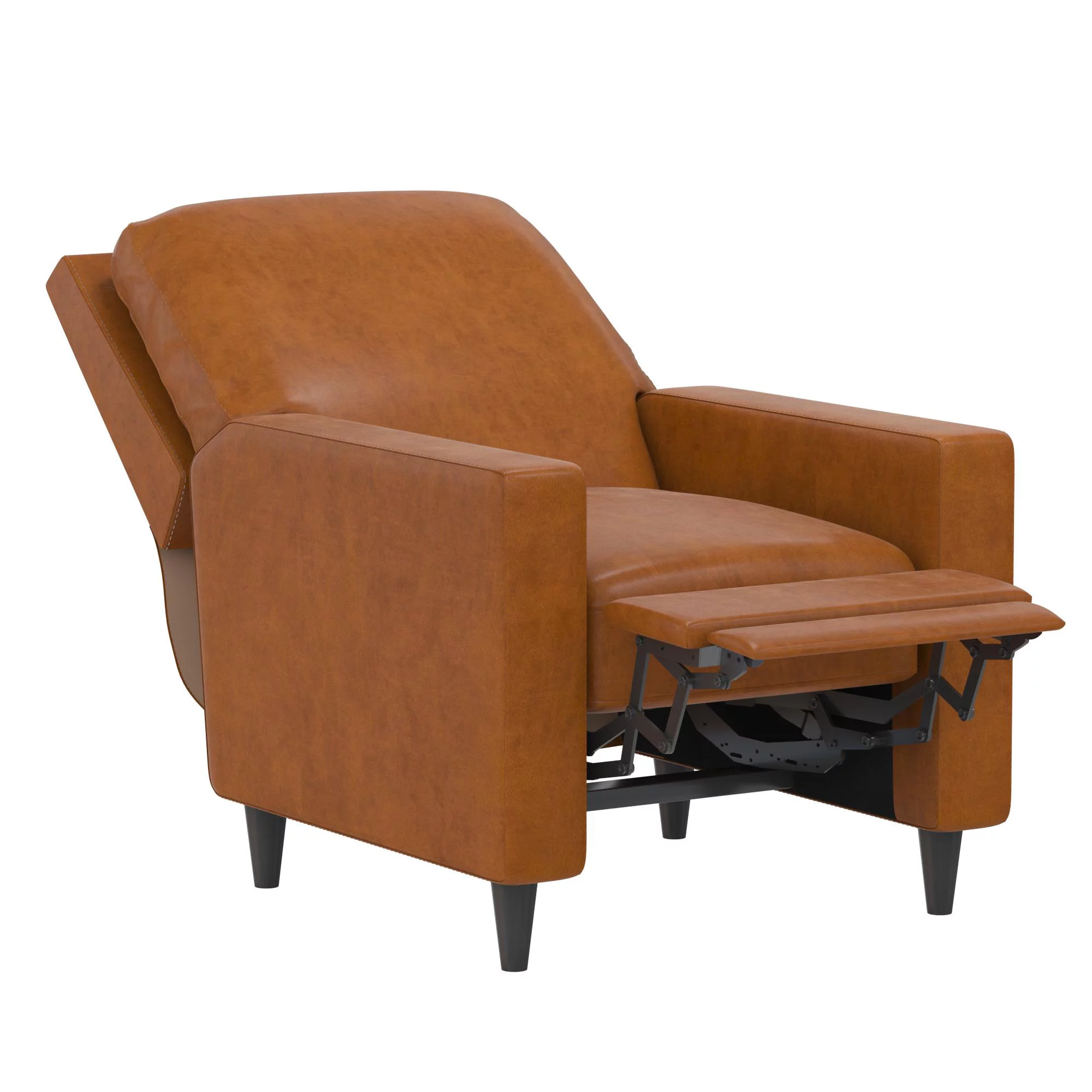 Novogratz Lana Pushback Recliner, Camel Faux Leather