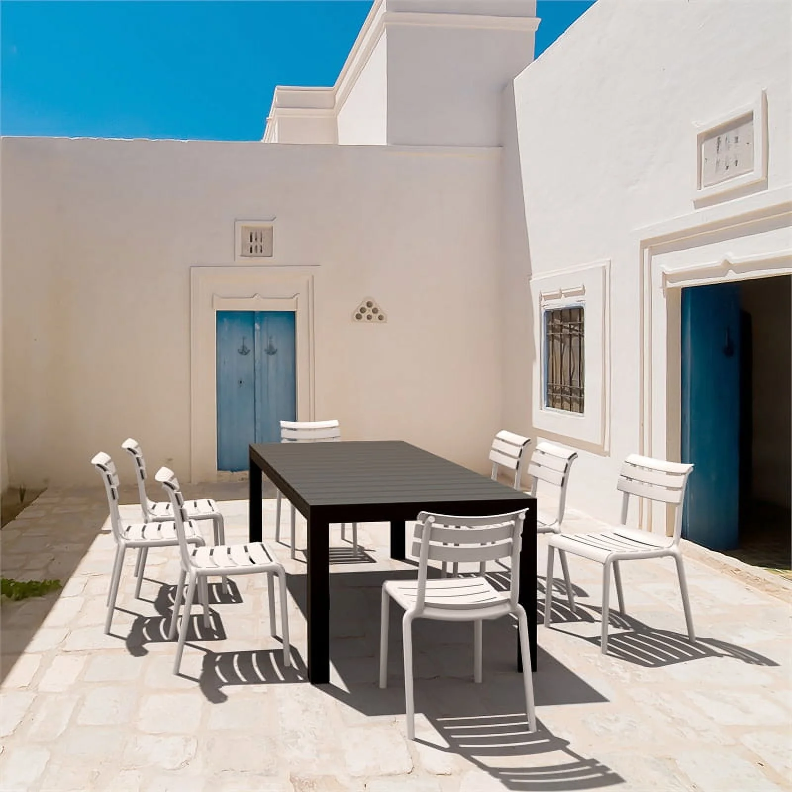 Compamia 9 Piece Helen Extendable Dining Set in Black-White finish