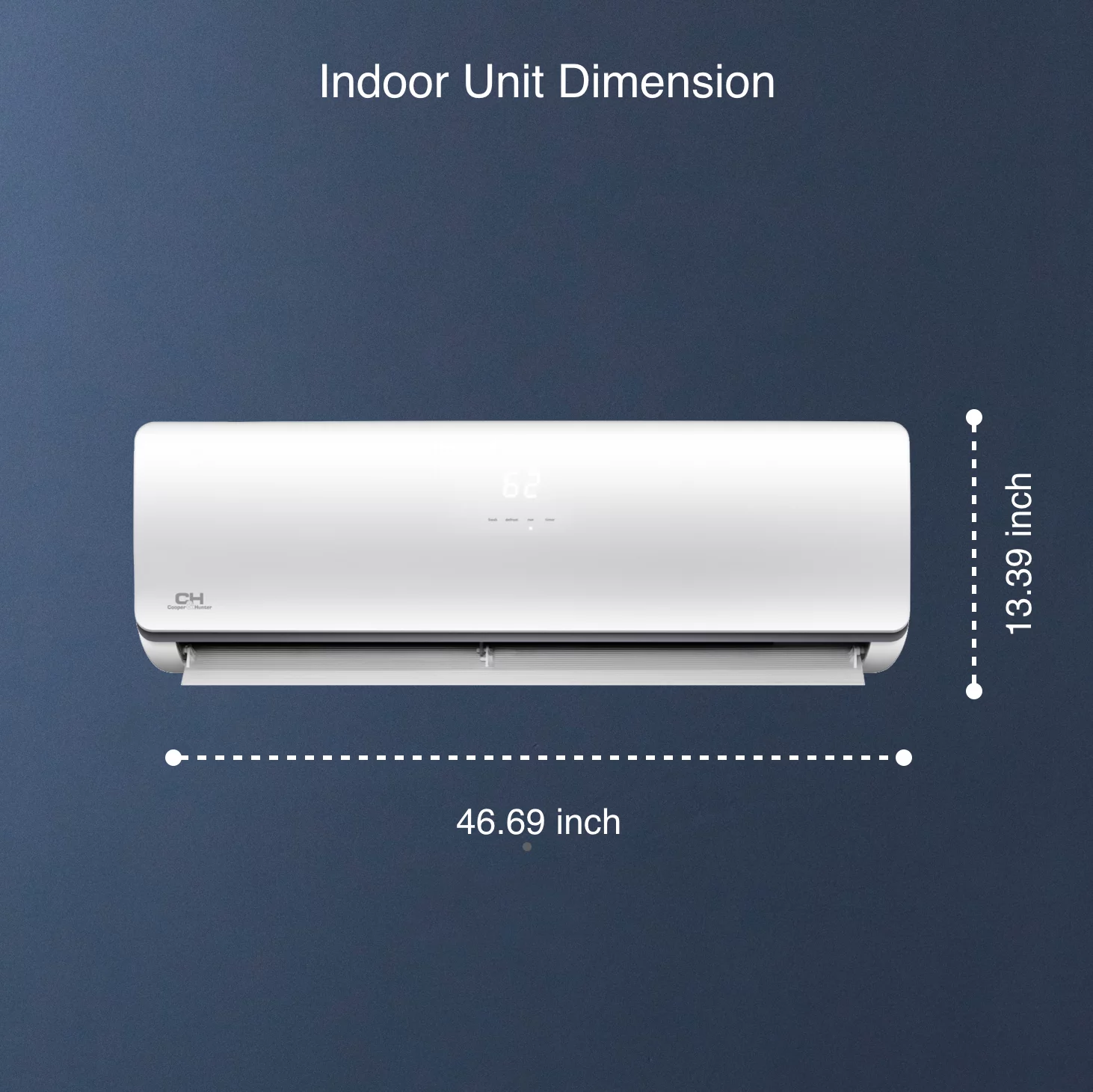 Cooper & Hunter 24000 BTU 230V Wall Mounted Hyper Heat Mini Split Heat Pump Air Conditioner With 16ft Kit Cover 1500 Sq Ft WiFi