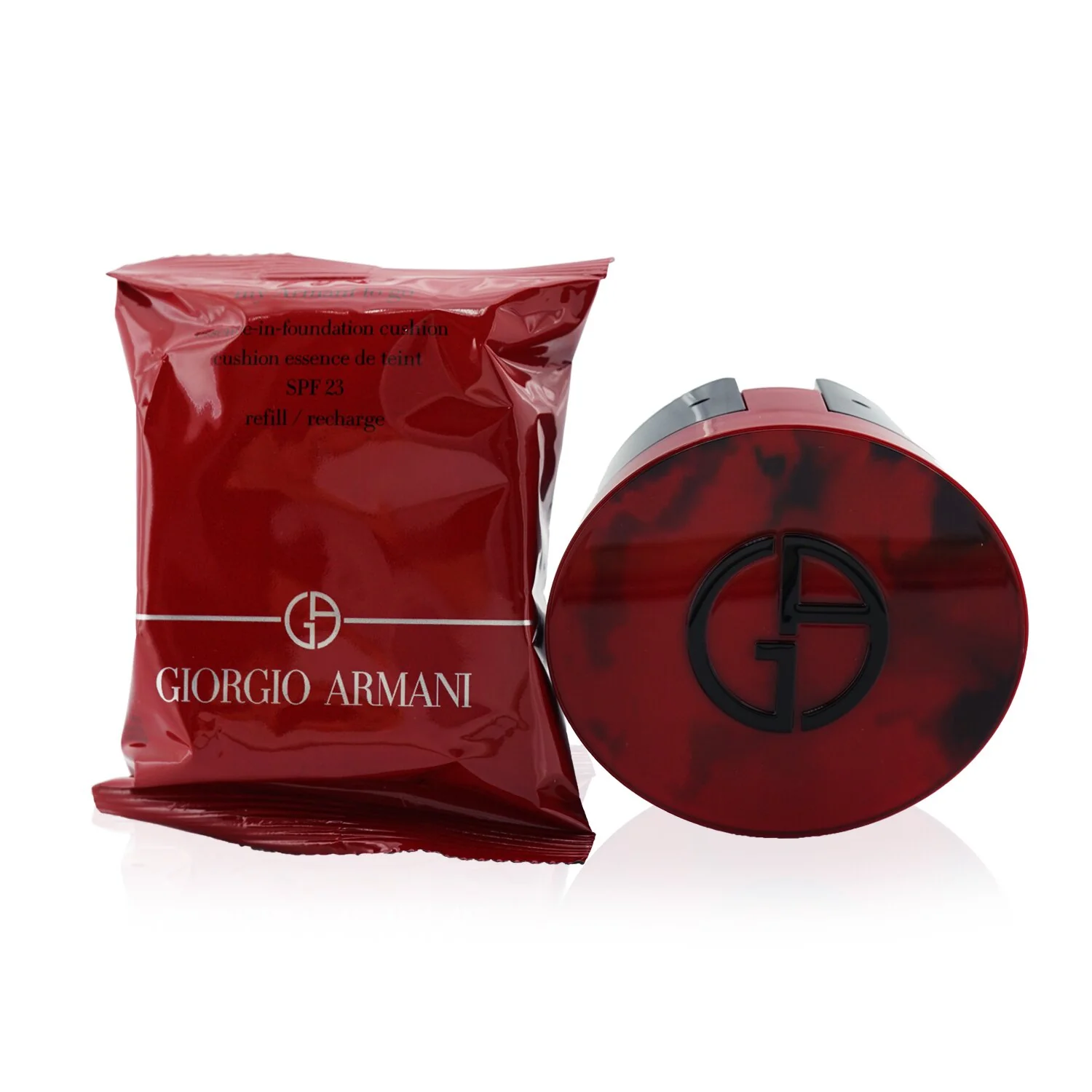 Giorgio Armani My Armani To Go Essence In Foundation Cushion SPF 23 (With Rouge Malachite Case) - # 3  15g/0.53oz