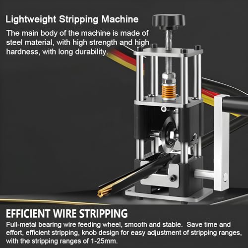 Wire Stripper Machine Drill Powered Hand Crank Wire Stripper Tool Wire Stripping Manual Wire Peeler for Gauge Wire 0.1