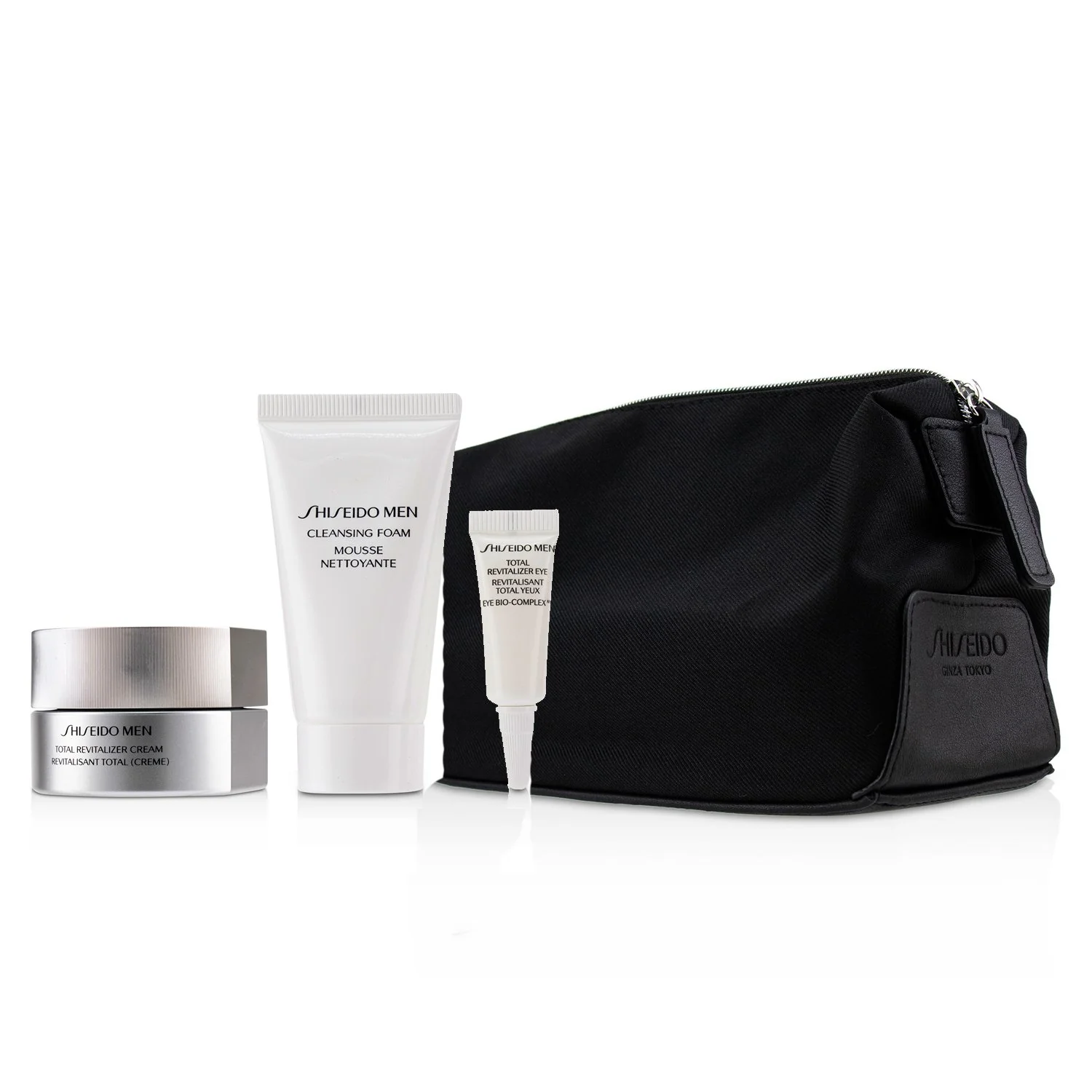 Shiseido Men Total Age-Defense Program Set: 1xTotal Revitalizer Cream 50ml+1xCleansing Foam 30ml+1xTotal Revitalizer Eye 3ml+1xPouch  4pcs