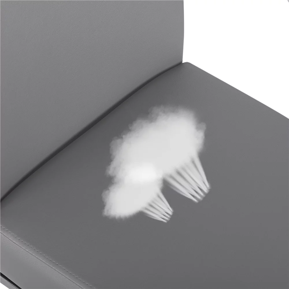 Easyfashion Modern Set of 2 PU Leather Dining Chair, Light Gray