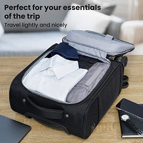 Coolife Underseat Carry On Luggage Softside Lightweight Rolling Travel Bag Spinner Suitcase