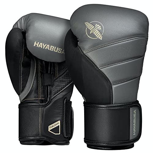 Hayabusa T3 Boxing Gloves for Men and Women Wrist and Knuckle Protection, Dual-X Hook and Loop Closure, Splinted Wrist Support, 5 Layer Foam Knuckle Padding