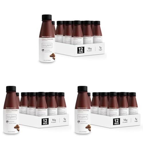 Soylent Complete Meal Replacement Shake, Gingerbread, 16g Complete Protein, Ready-to-Drink Plant Based Protein Drink, 1g Sugar, 11oz (12 Pack)