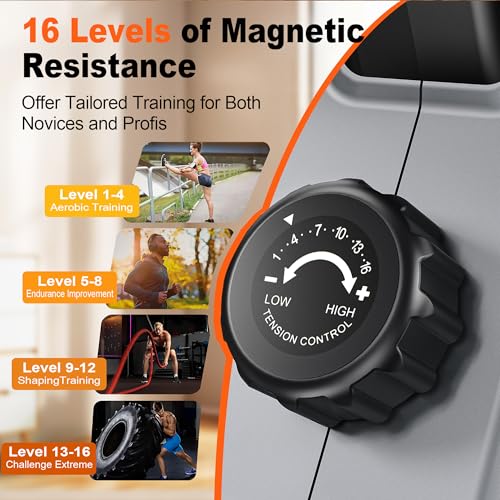Rowing Machines for Home: 16 Levels Quiet Magnetic Rowing Machine - Bluetooth Rower App Compatible, 360lb Weight Capacity 2025NEW