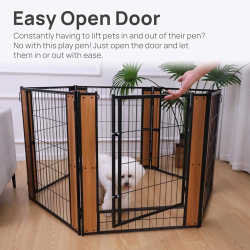 Heavy Duty Dog Playpen 32 Inch Height - Indoor Outdoor Pet Fence Enclosure for Medium and Small Dogs - Foldable Puppy Exercise Pen for Indoor and RV Camping or Yard