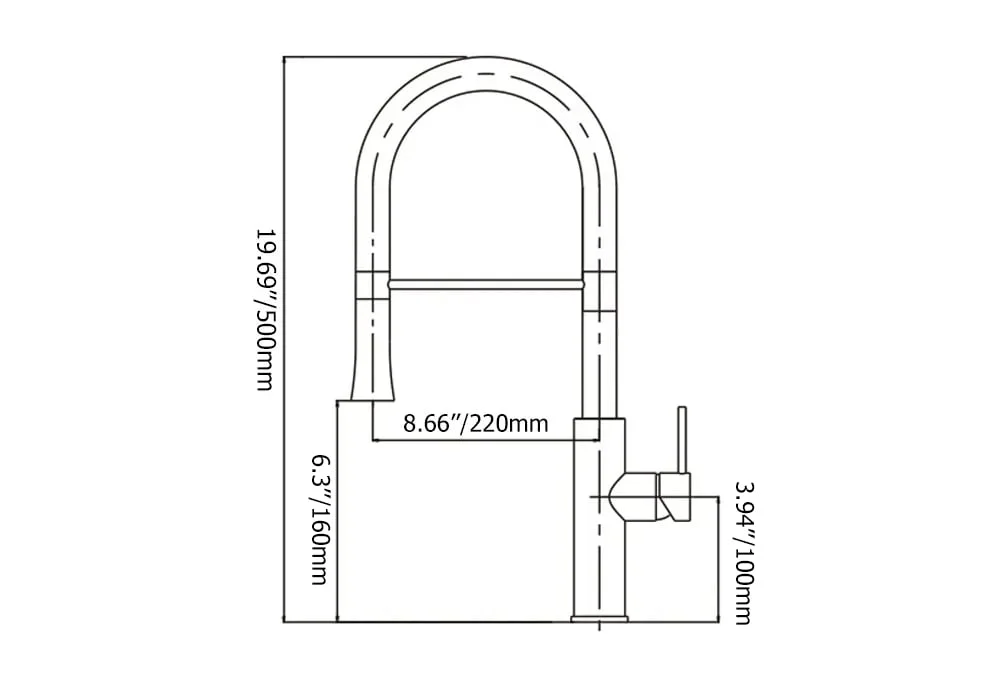 Homary Modern Sleek White & Chrome Pull-Down Spray Kitchen Faucet Single Handle Solid Brass