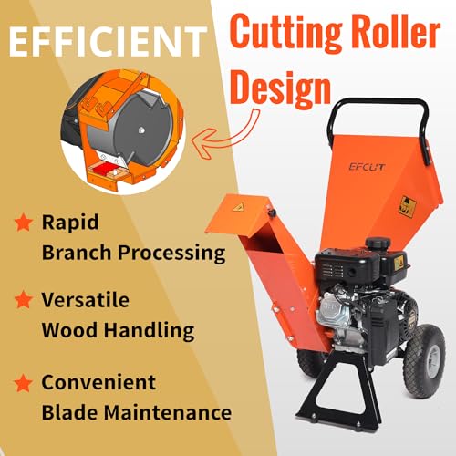 Wood Chipper Shredder Mulcher 7HP Gas Powered Heavy Duty Compact Design 3