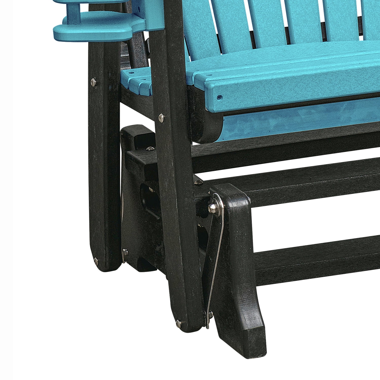 OS Home and Office 420ARB Dual Fan Back Glider in Aruba Blue with a Black Base