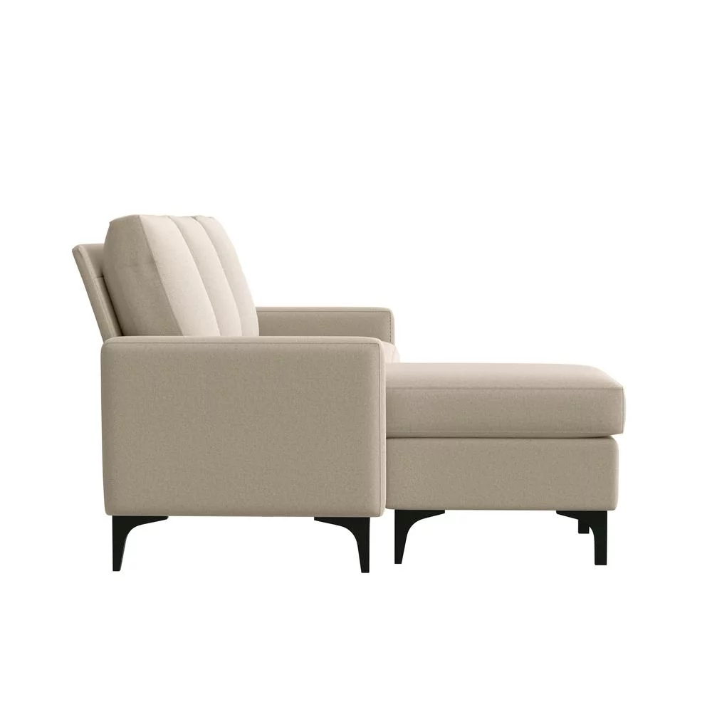 Hillsdale Matthew Fabric Upholstered Reversible Chaise Sectional Oatmeal Beige