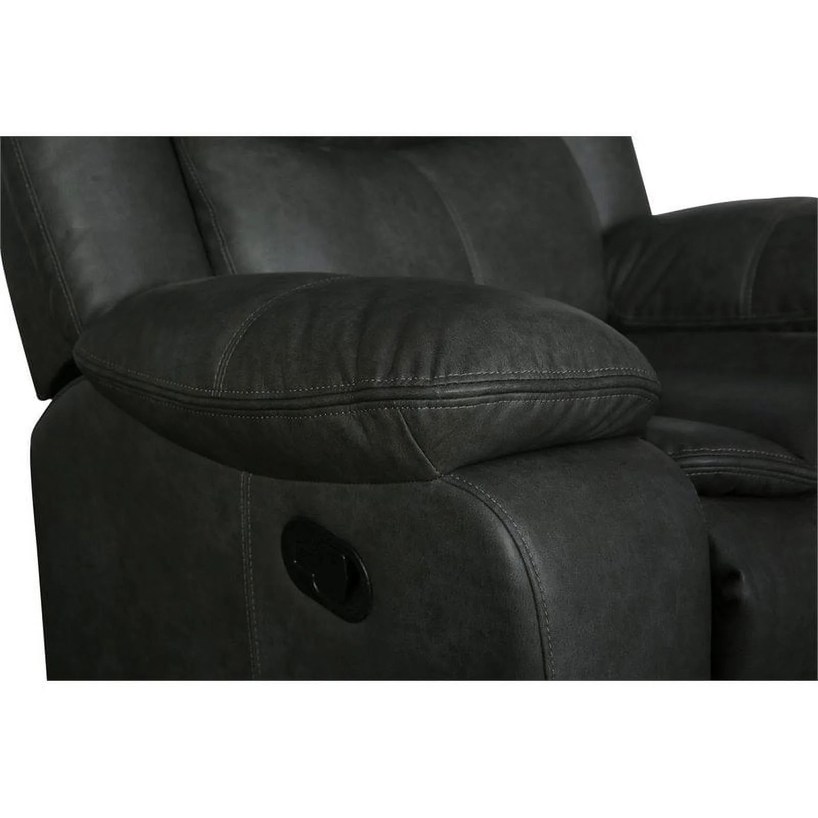Titan Furnishings Transitional Faux Leather Reclining Sofa Set in Gray