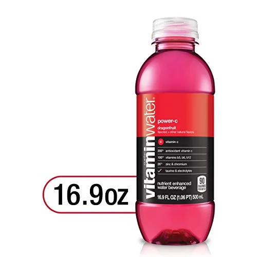 vitaminwater power-c electrolyte enhanced water w/ vitamins, dragonfruit drinks, 16.9 Fl Oz (Pack of 24)
