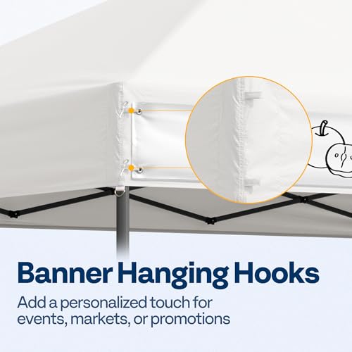 VIVOHOME 10x10ft Pop Up Canopy Tent One Push Setup Outdoor Portable Shelter Tent Heavy Duty with Wheel Carry Bag and 4 Sandbags, White