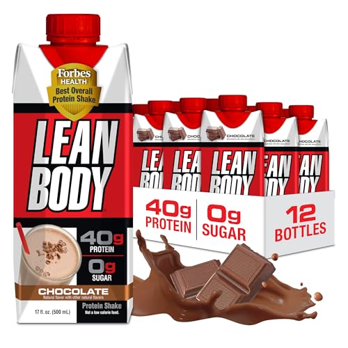 Labrada Lean Body Ready-to-Drink Strawberry Protein Shake, 40g Protein, Whey Blend, 0 Sugar, Gluten Free, 22 Vitamins & Minerals, 17 Ounce (Recyclable Carton & Lid - Pack of 12) LABRADA