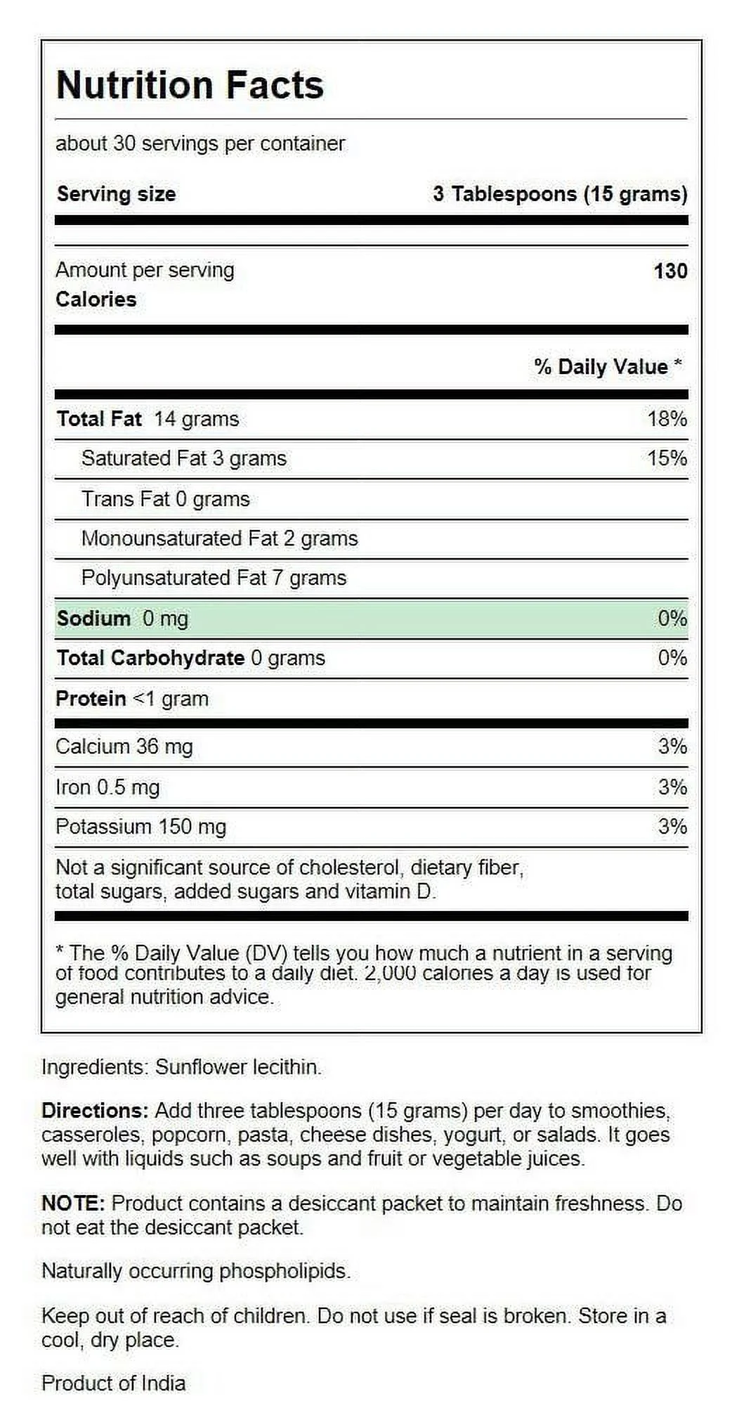 Swanson Non-gmo Sunflower Lecithin Powder, 16 oz
