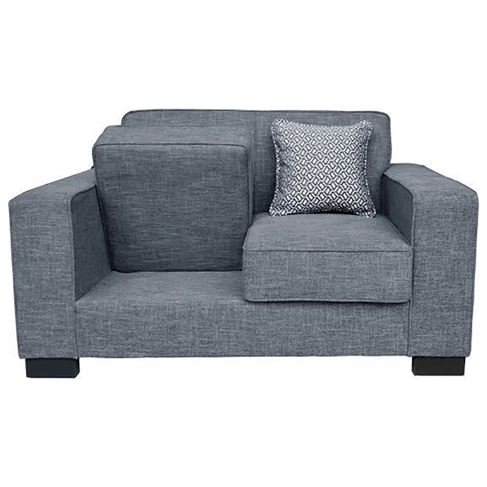 Legend Vansen Modern Fabric Living Room Sofa and Loveseat Set in Gray