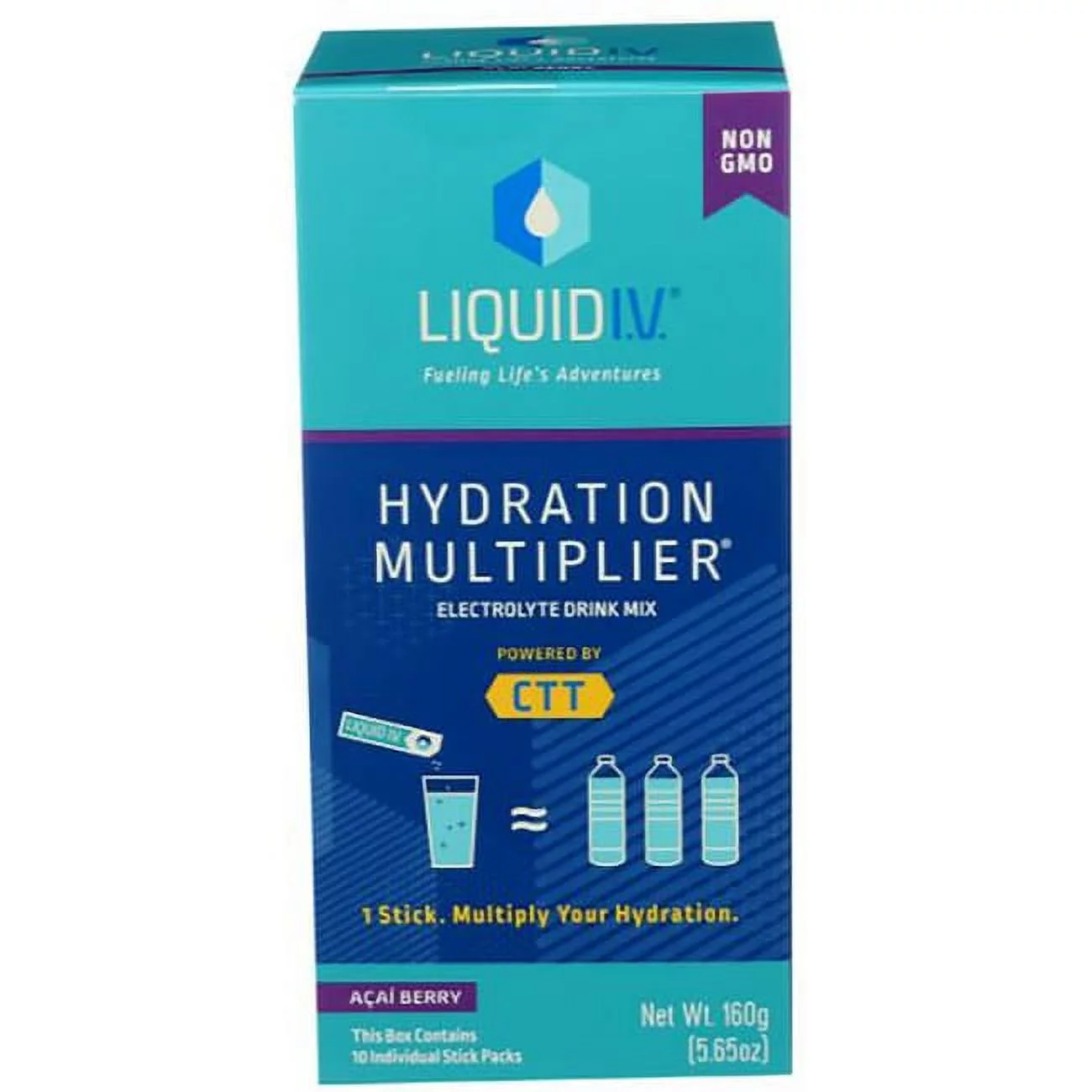 Liquid IV Hydration Multiplier Electrolyte Drink Mix - Acai Berry 10 Pkts