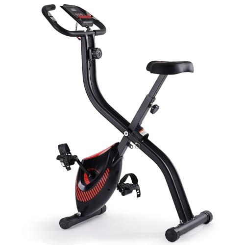 Exercise Bike 3 IN 1 Stationary Bike Folding Exercise Bike with 8-Level Adjustable Resistance Comfortable Seat Cushion LCD Monitor 265 lbs Weight Capacity for Home Gym Workout