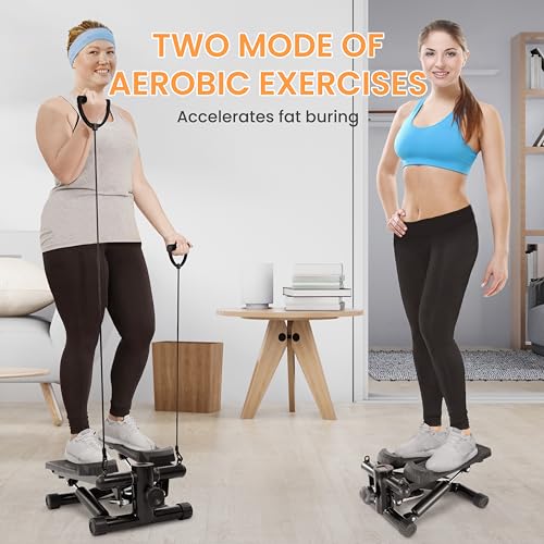 Pre-Assembled Adjustable Mini Stepper Stair Stepper Stepping Machine with Resistance Bands